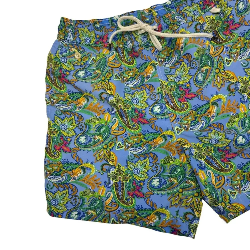 Polo Ralph Lauren Swim Trunks Men’s Medium Paisley Floral Swim Trunks Pockets